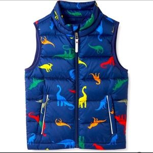Hanna Anderson boys/girls dinosaur vest blue NWOT